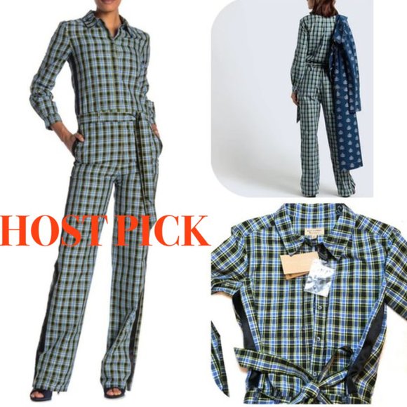 NWT Burberry Lampton Check Cotton/Silk Jumpsuit - Picture 1 of 16